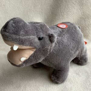 Wild Republic Wild Calls Gray Plush Hippo with Working Sound Stuffed Animal Toy